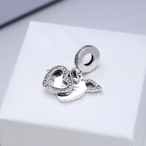 Pandora Angel of Love CZ Dangle Charm Sterling silver Moments Pendant - Picture 1 of 5